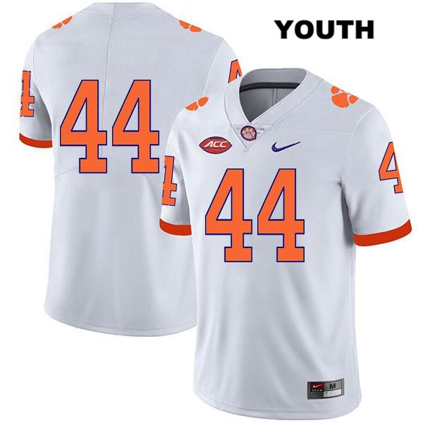 Youth Clemson Tigers #44 Nyles Pinckney Stitched White Legend Authentic Nike No Name NCAA College Football Jersey YFX0346UW